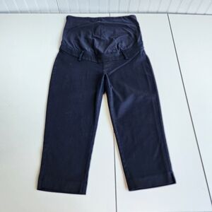 H&M Mama Maternity Black Dressy Capri Cropped Pants Super Cute Cotton Blend Sz 8